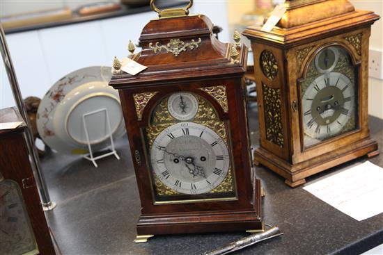 A George III mahogany hour repeating bracket clock, 21in.